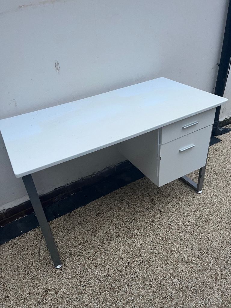 White old Ikea work desk