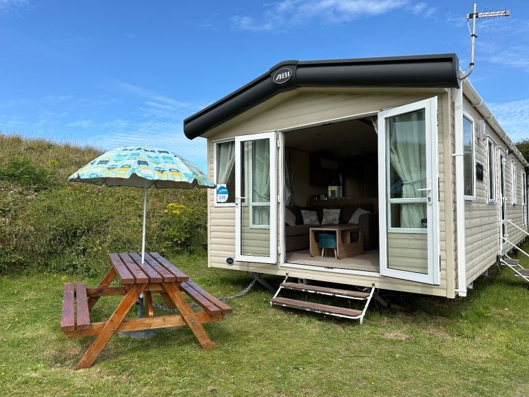 ABI Sunningdale 2014 two bed static caravan for sale sited on Haven Perran Sands