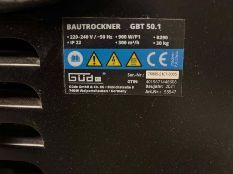 Güde Building Dryer GBT 50.1 - Dehumidifier