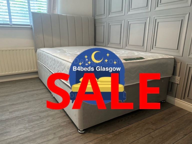 Sale new Plush divan bed with mattress lined HB single small double double king size kingsize super 