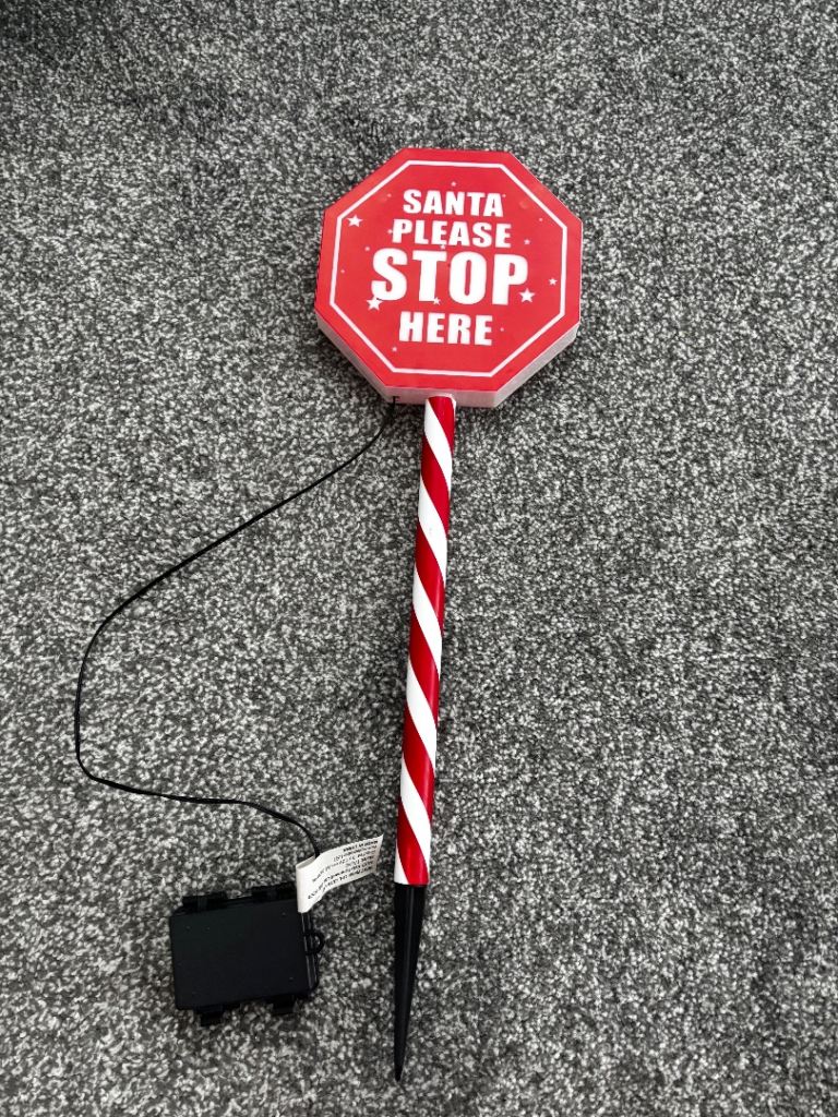 Next Light Up Santa Stop Here Sign