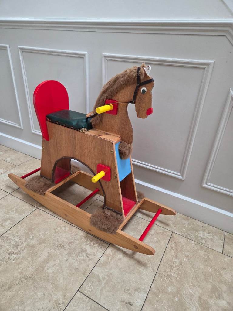 Wooden Rocking Horse – Good Condition, Multicoloured