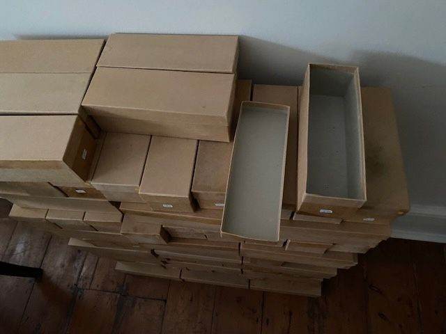 Cardboard storage boxes 9"x3"x3"