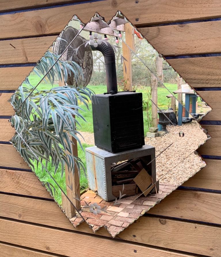 Vintage Antique Art Deco Period Bright Cut Lounge or Hallway Wall Mirror 1930s