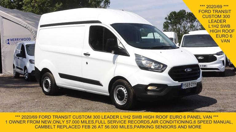 2020 Ford Transit Custom 300 LEADER L1H2 SWB HIGH ROOF WITH ONLY 57.000 MILES,AIR CONDITIONING,PA...