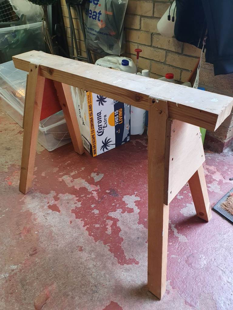Sturdy Wooden Sawhorse / Trestle - Good Condition