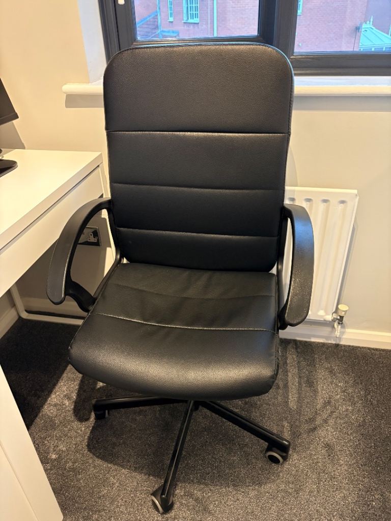 IKEA Black Office Chair with Armrests – As Good As New
