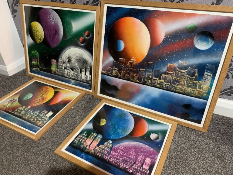 4 x paintings / lithographs 