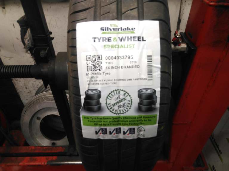 175 65 R14 86t Kumho Ecowing 5mm Partworn Pressure Tested Tyre