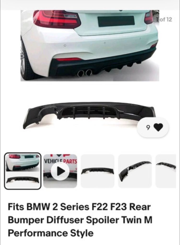Rear bumper diffuser BMW 