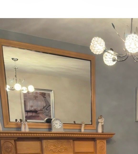 Mirror Large Light Oak Wooden Framed Wall Mirror – Excellent Condition