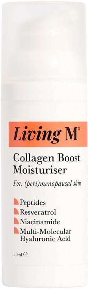 New - Living M - Collagen Boost Moisturiser – Daily Cream for Menopausal & Midlife skin 50ml.