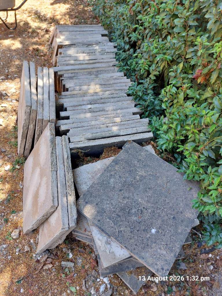 Around 50 Used Paving Slabs - 600x600x40mm, Fair Condition