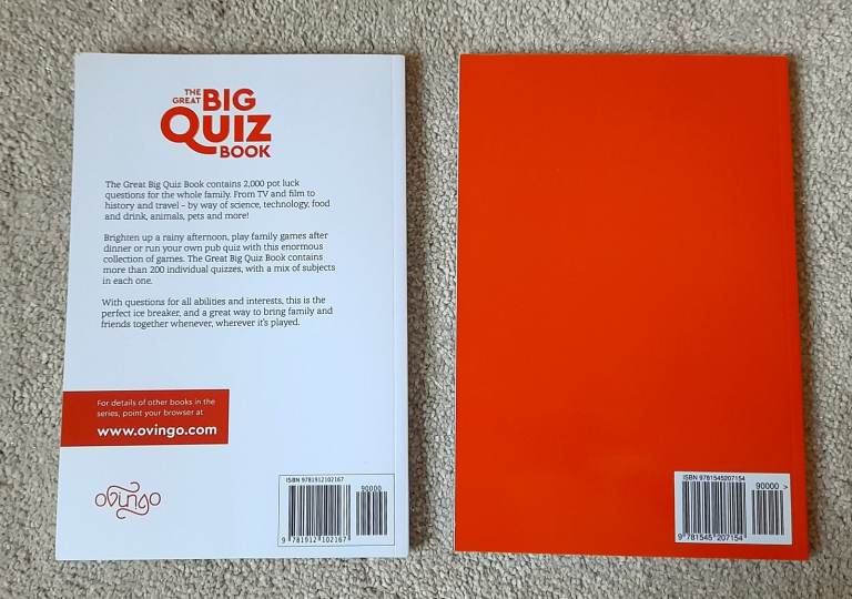 2 Family General Knowledge Quiz Books 3,500 Questions Christmas Party Pub Quiz