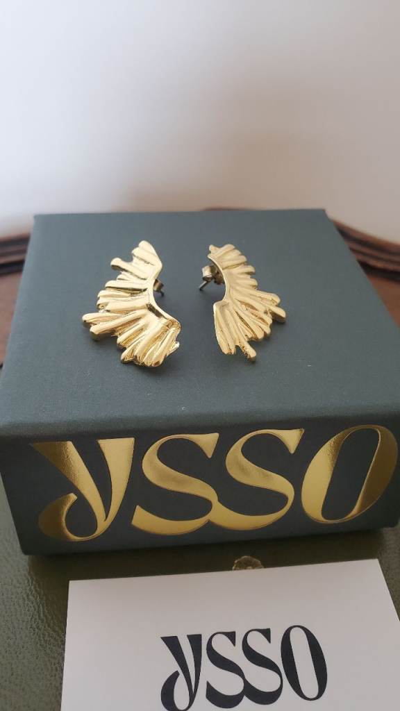 YSSO "Crescent Sun" 24k Gold Plated Earrings