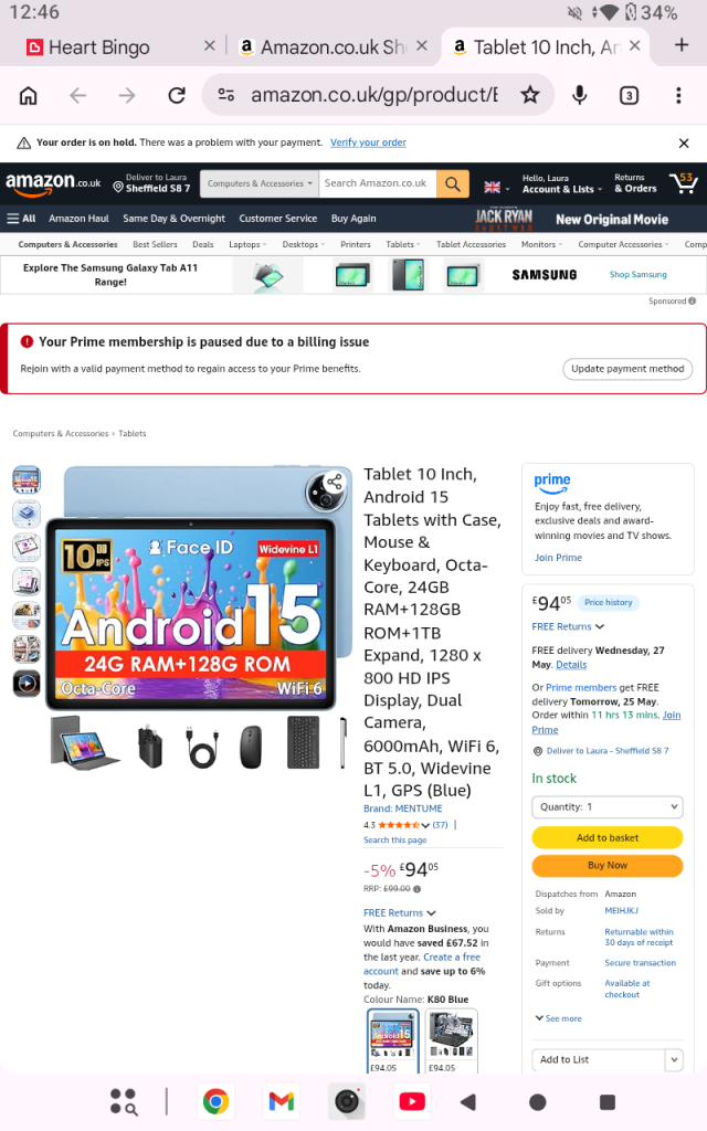 Barely used tablet. Selling due to birthday upgrade. Open to offers. No lower than £50