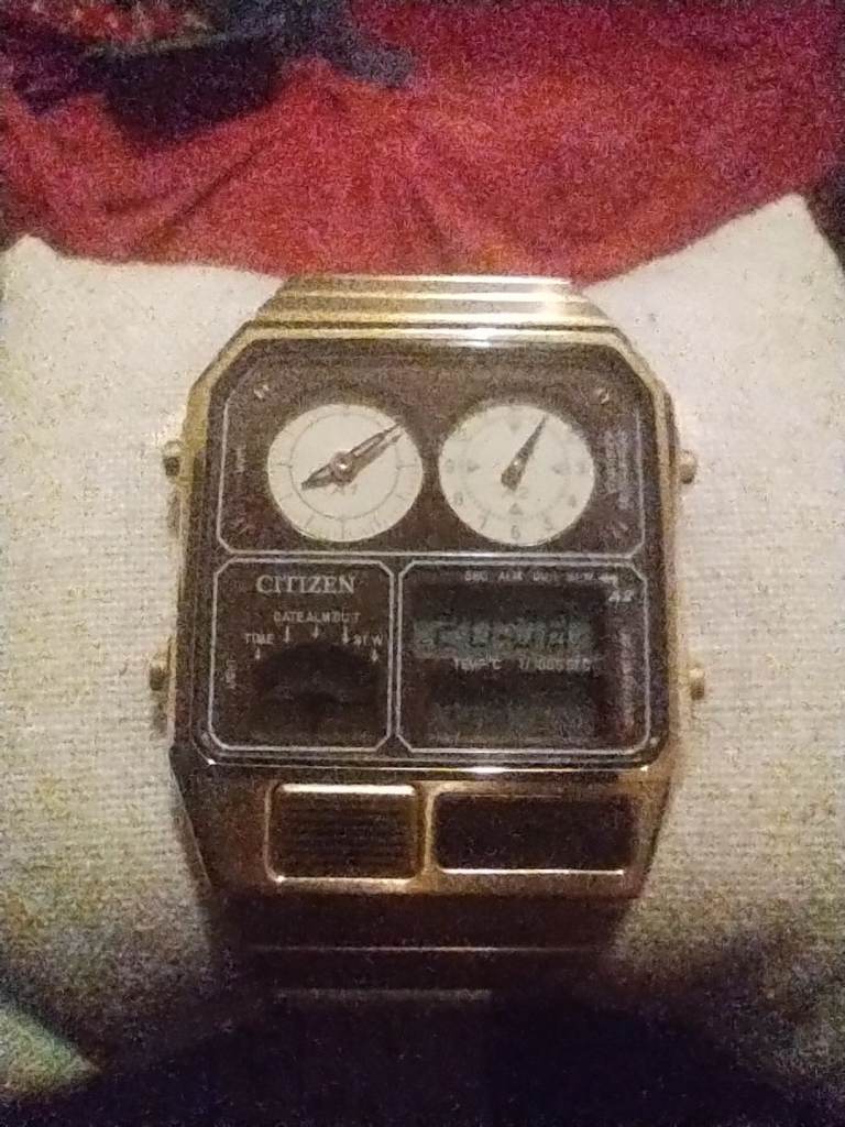 Citizen ana-digi-temp watch gold 