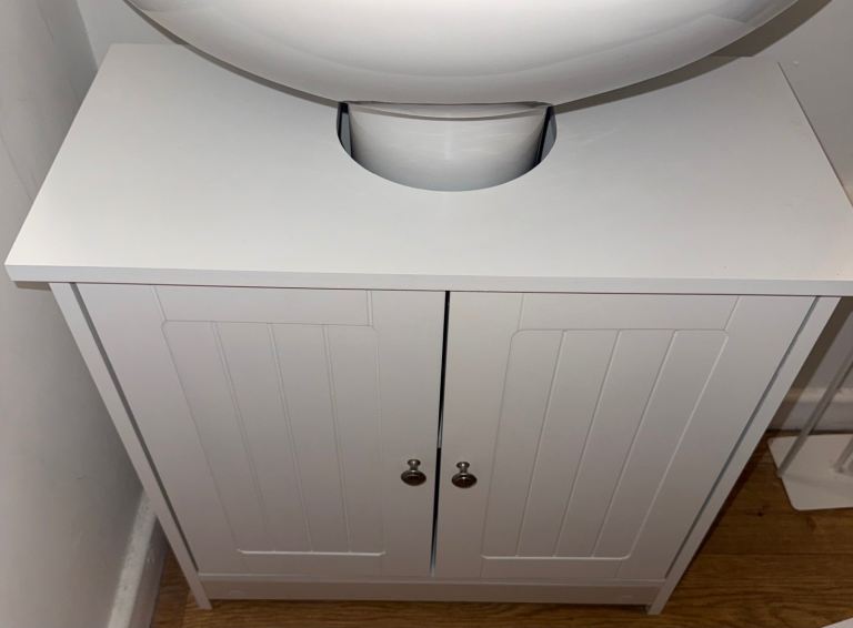 Bathroom Sink Cabinet Under Basin Unit Cupboard Storage Cabinet Furniture White