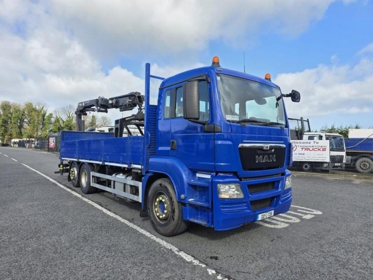 2013 MAN TGS 26.360 6X2 DROPSIDE 20ft Flat with HMF 1420 2 Extension Remote Cont