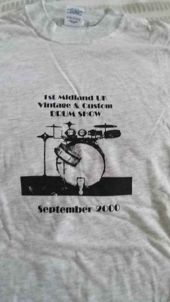 1st Midland UK Vintage and Custom Drum Show, Sept 2000, T-shirt - Size L - Rare - New old stock