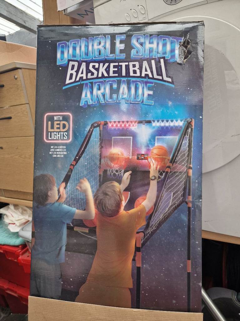 Double Shot Basketball Arcade with LED Lights – Brand New