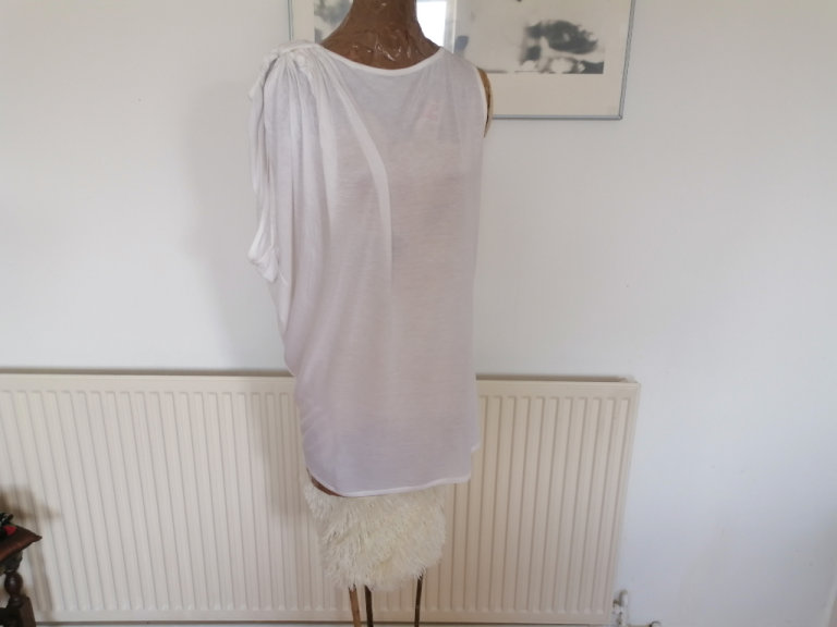 image for New : Authentic GIVENCHY Paris Designer Twisted Shoulder Long Drape Top. BNWT. Size : S 