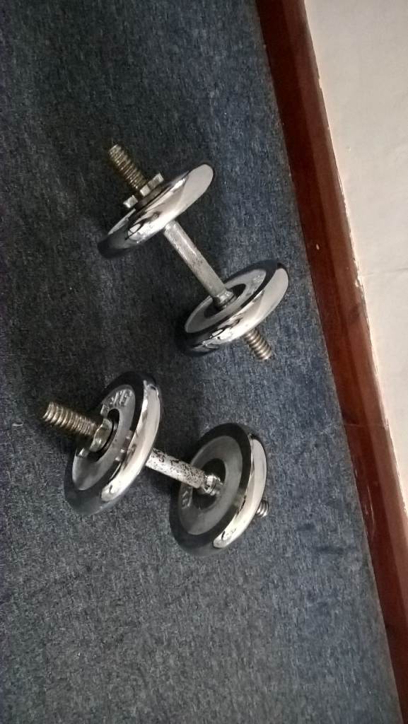 CHROME HEAVY METAL 2X 10KG DUMBELLS