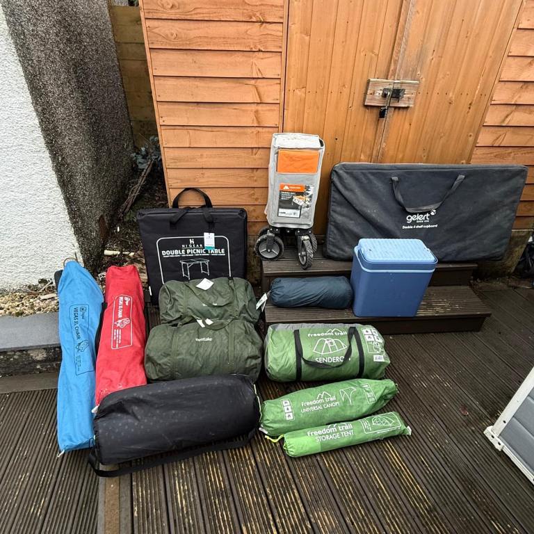 Camping tent and accessories bundle 