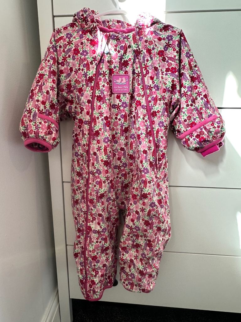 Jojo Maman Bébé Floral Padded All-in-One – Pink, 6-9 Months