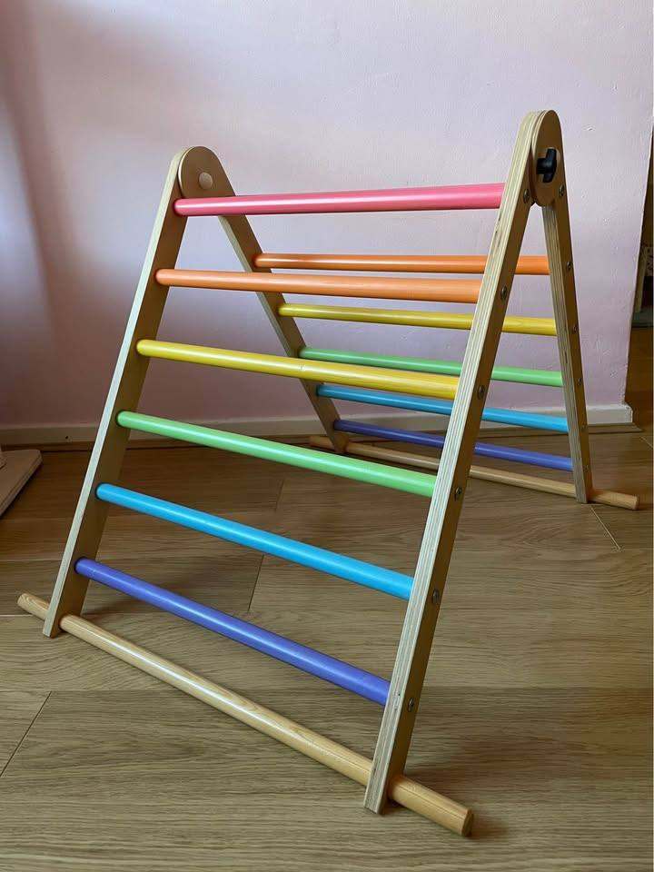 Triclimb double pastel rainbow climbing frame