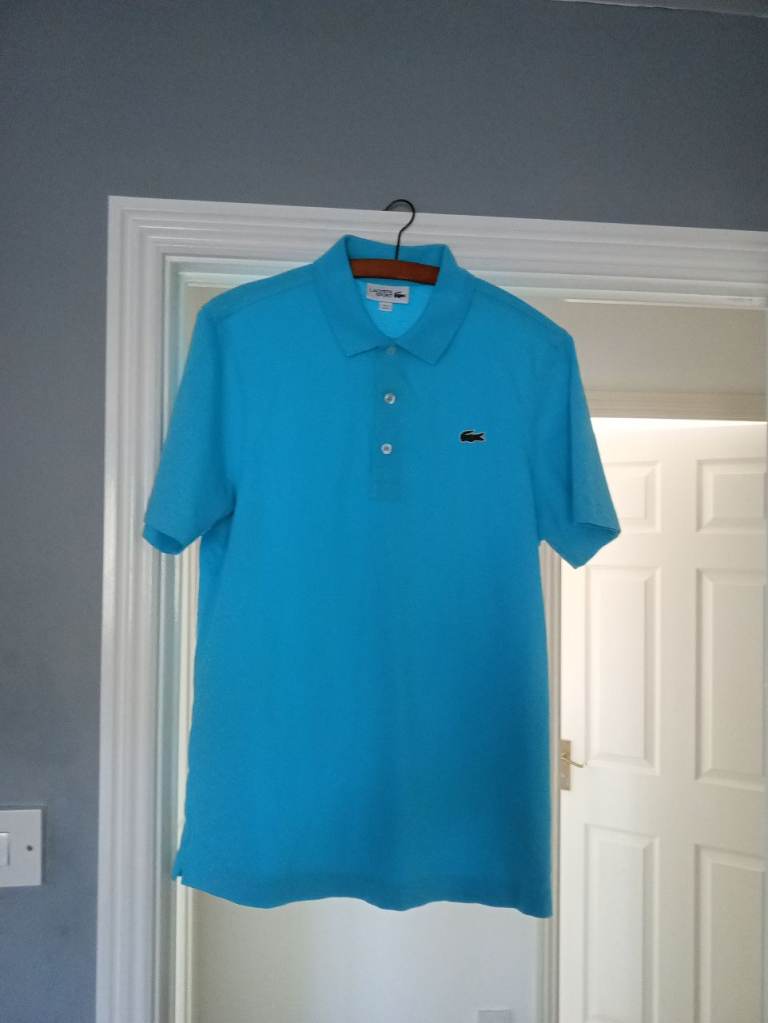 Lacoste Men's Blue Polo T-Shirt - Size Medium, New With Tags
