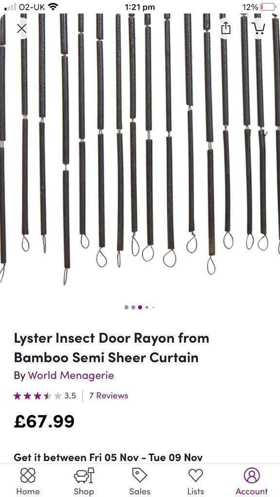 Wayfair Real bamboo door curtain grey like new