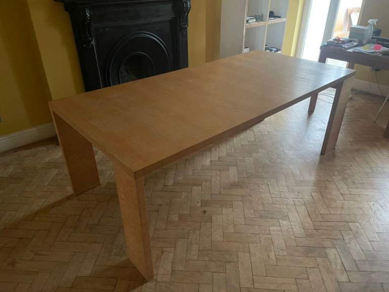 Antonio Citterio Large Rectangular Light Oak Dining Table 1990's