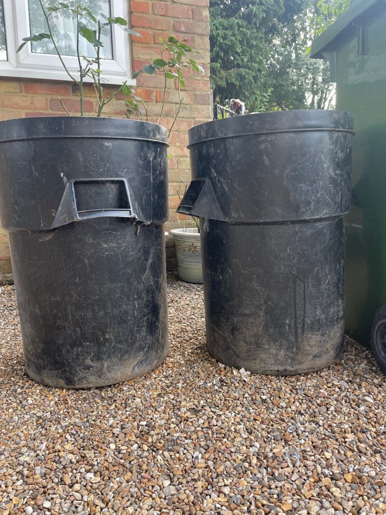 4 x Large Black Plastic barrels/bins can deliver locally 