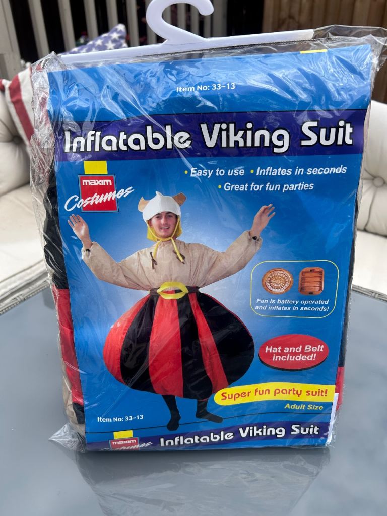 Inflatable Viking Adult Fancy Dress Suit - New