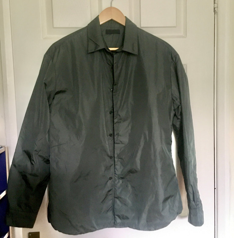 PRADA MEN OVERSHIRT JACKET Made in Italy. Dark Grey Small chest 42 PTP 21 inches