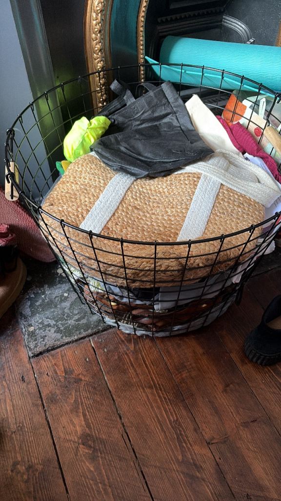 Large Black Wire Storage Basket - Good Condition