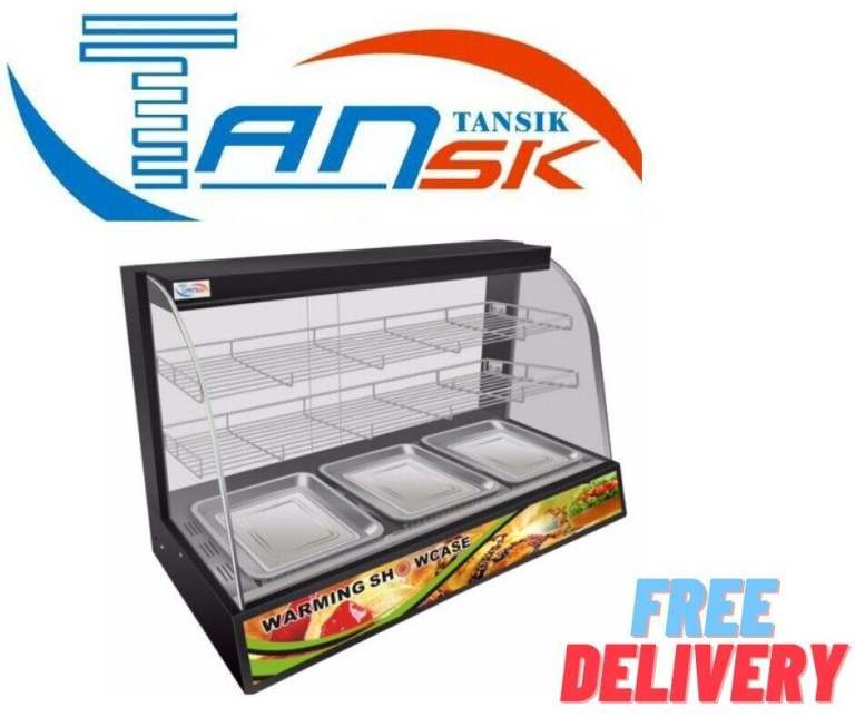 TANSIK HOT FOOD CHICKEN WARMER DISPLAY BLACK CABINET SHOWCASE