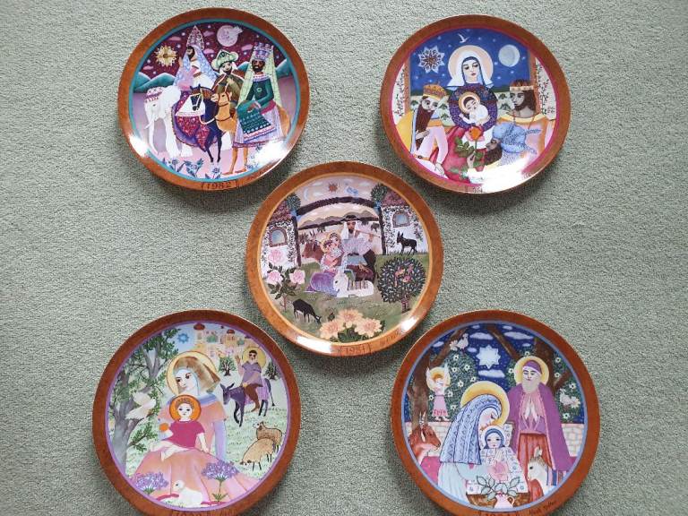 Vintage German Collector Plates "Die Geburt Christi" 1983