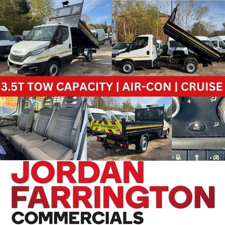 2023 72 reg IVECO DAILY ULEZ RWD SRW SINGLE CAB STEEL BODY TIPPER WITH AIR-CON