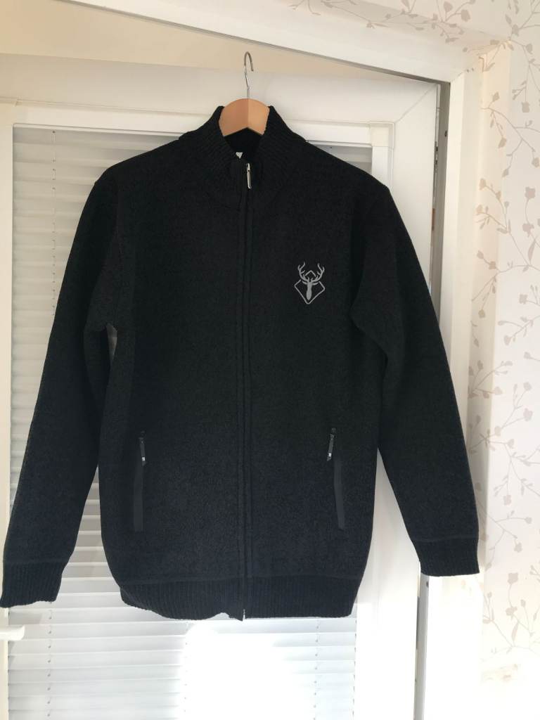 MENS BLACK ZIP UP JACKET - NEW - LARGE