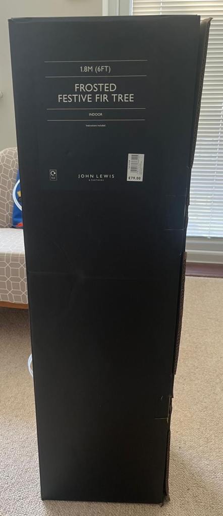 John Lewis Frosted Festive Fir Tree 1.8M (6FT) – As Good As New
