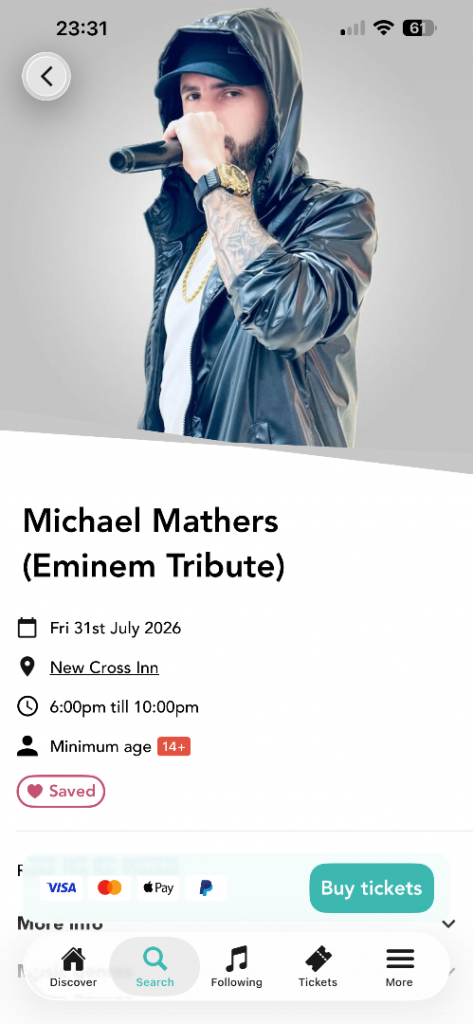 Michael Mathers (Eminem Tribute) Ticket – New Cross Inn