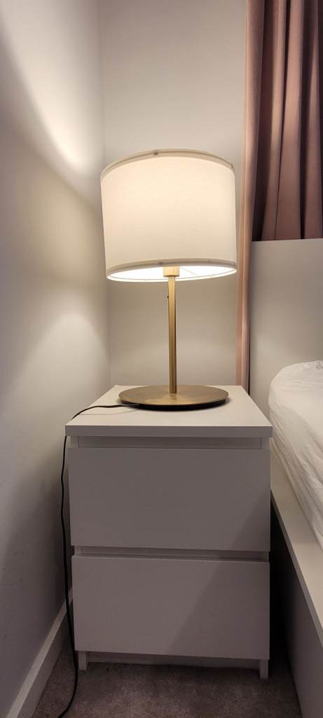 IKEA MALM Chest of 2 Drawers Bedside Tables - White, 40x55 cm