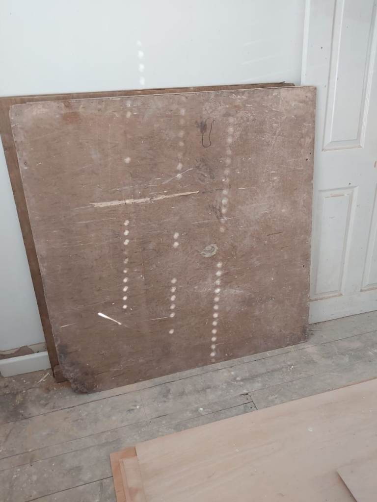 2 x used sheets   18mm ply 120cm x 120cm.
