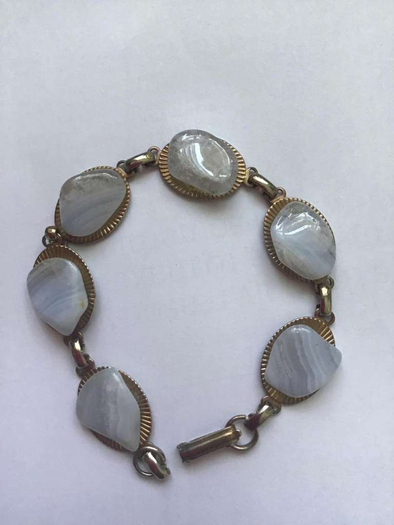 Vintage  Lace Agate Bracelet – 
