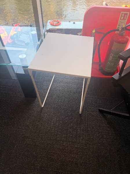 White Metal Side Table – Good Condition