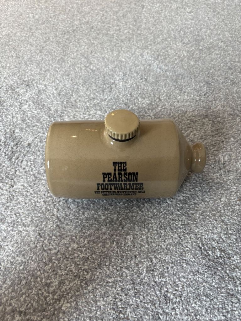 Vintage Pearson Stoneware Footwarmer / Bed Warmer – Ceramic Hot Water Bottle, Chesterfield England