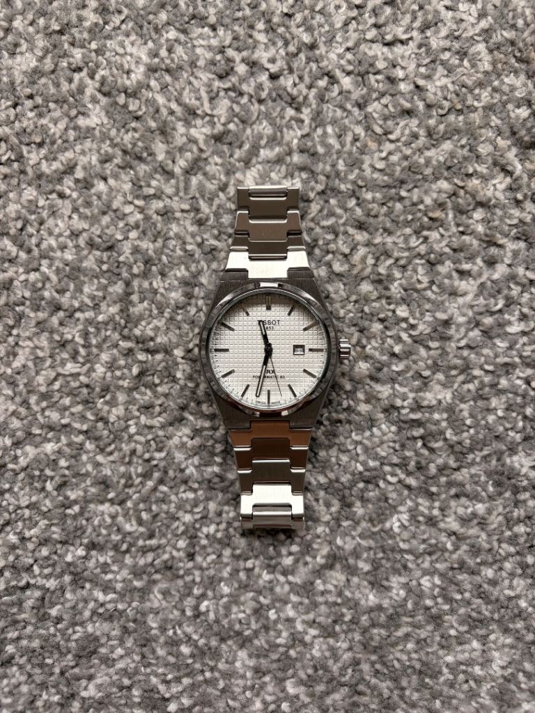 Tissot PRX Watch – White Dial, Silver, Good Condition