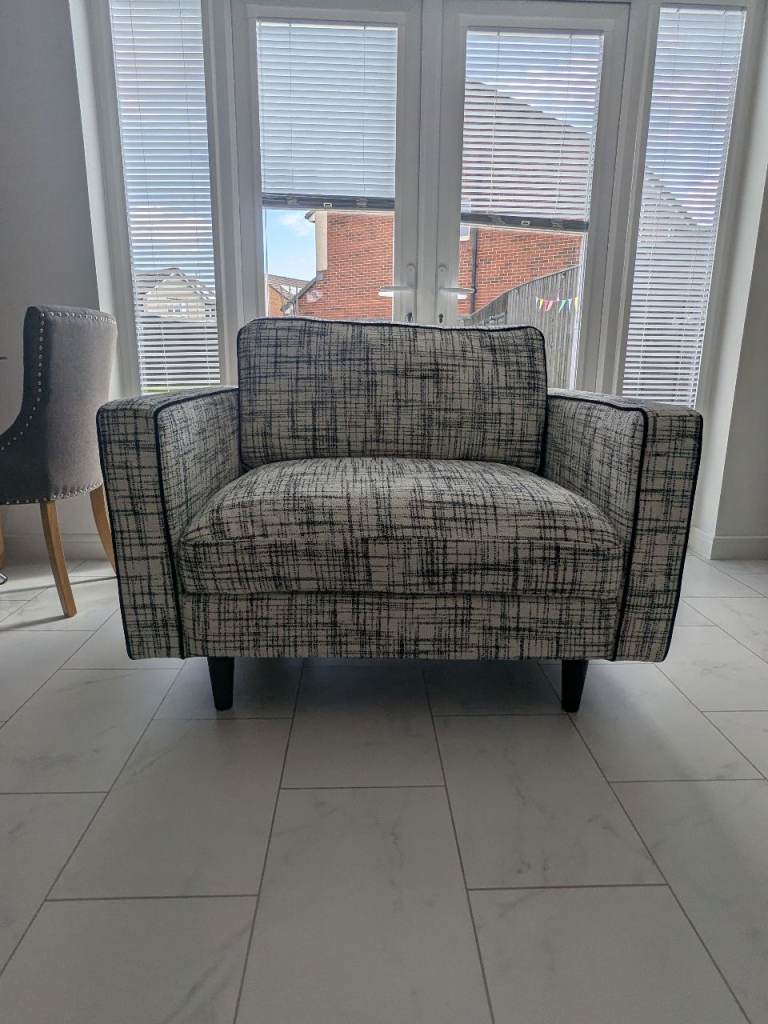 Grey Patterned Armchair 
